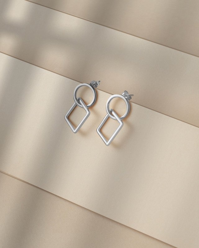 Square and circle earring