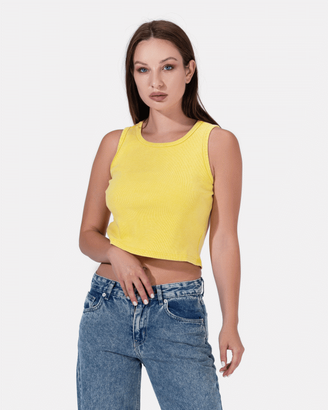 WASHED YELLOW BASICE TOPS