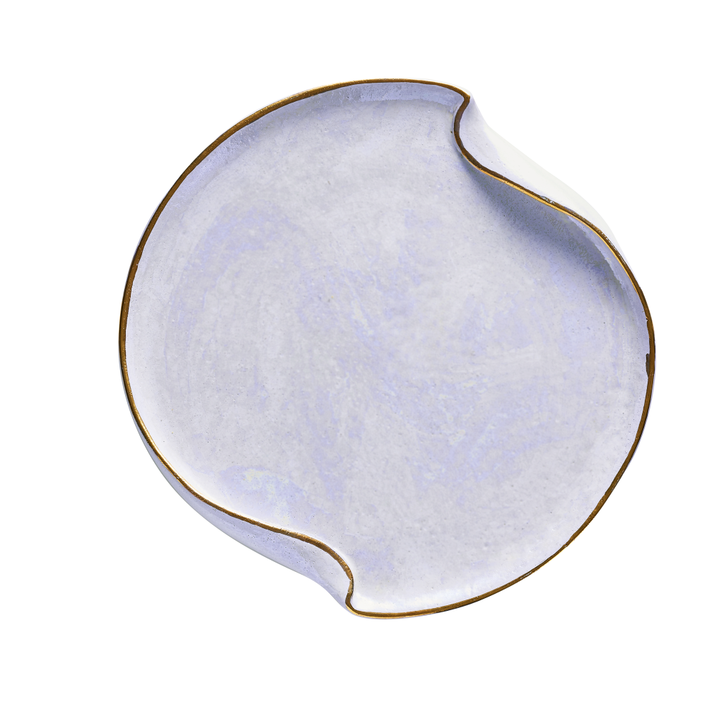 Wave Plate White & Gold